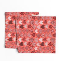 Textured Hearts on Coral