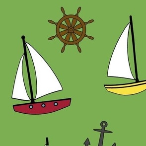 Sailing on Light Green -  large scale