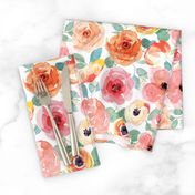 Small Peachy Pink Watercolor Floral