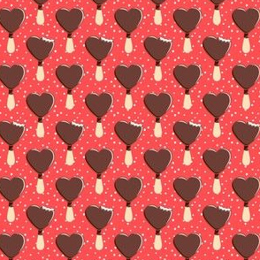 (small scale) heart shaped ice-cream - red with dots C18BS