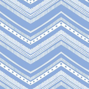 Doodle Chevron - Light Blue