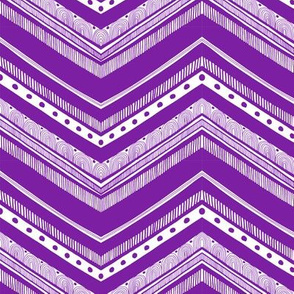 Doodle Chevron - Violet on White