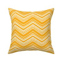 Doodle Chevron - Yellow on White