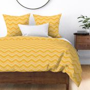 Doodle Chevron - Yellow on White