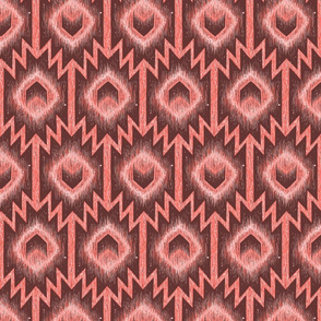 Boho aztec arrow mud cloth in living coral