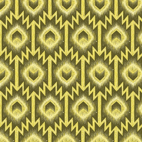 Boho Kilim ikat aztec arrow in yellow lime