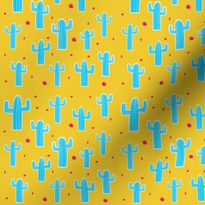 Cactus on acid - blue on mustard