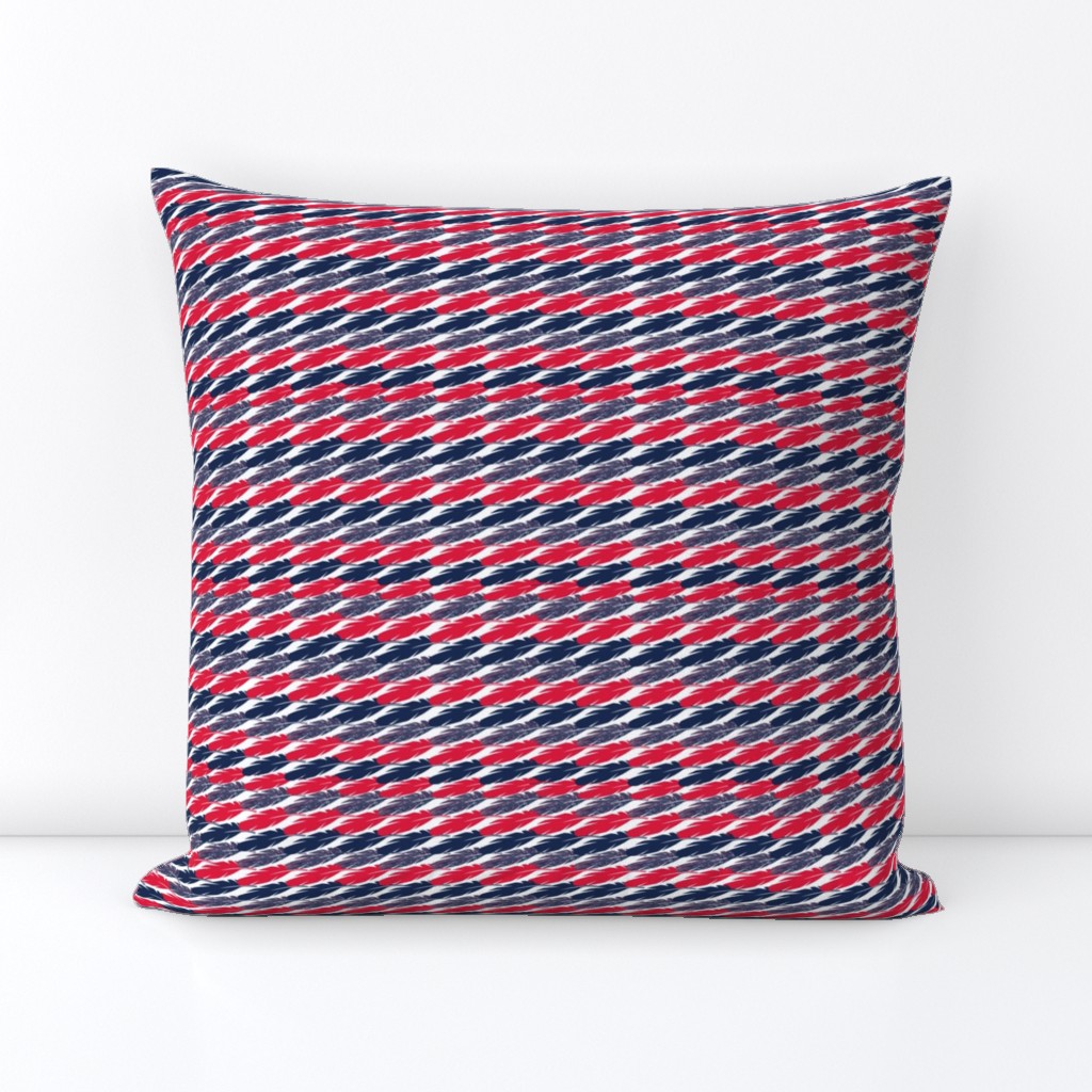 Diagonal Feather Stripes Red White Blue