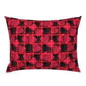 Red hearts seamless plaid checkered pattern