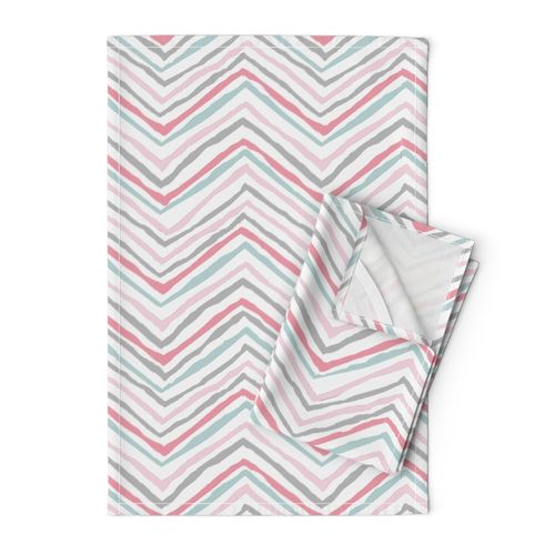 zig zag pink aqua gray coral