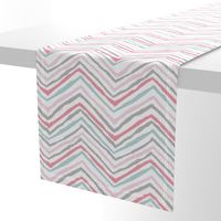 zig zag pink aqua gray coral