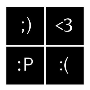 black&white emoticons