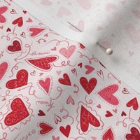 Love Hearts on Pale Pink