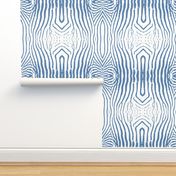 Zebra hide in blue on white