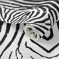 Textured zebra stripe repeat in black and white