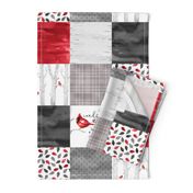 Cardinals appear when angels are near//Version 2 - Wholecloth Cheater Quilt 