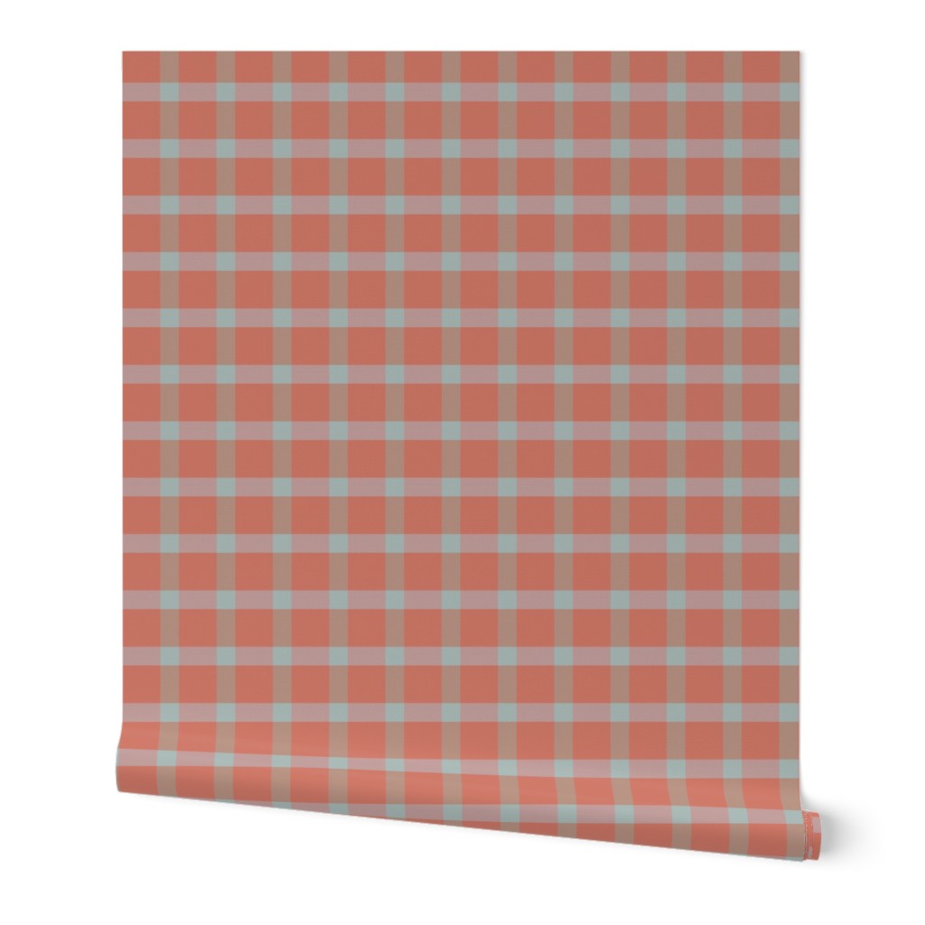 plaid-mars coral grey