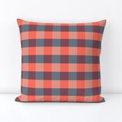 plaid navy coral