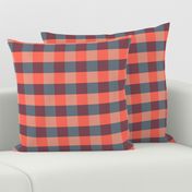 plaid navy coral