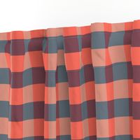 plaid navy coral