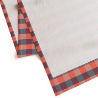 plaid navy coral