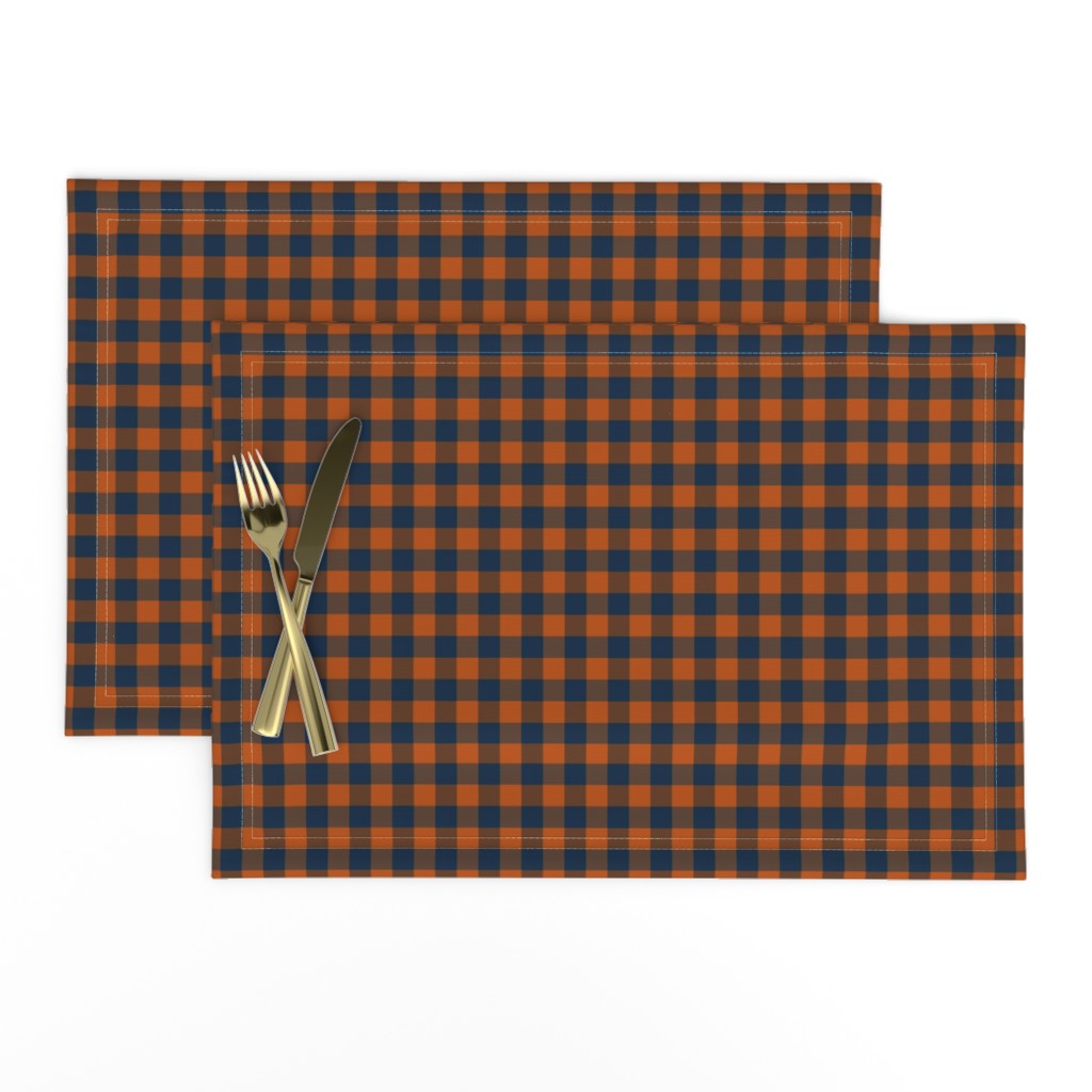 plaid camp orange navy