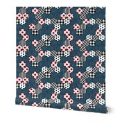 Rockabilly Cheater Hexie Quilt