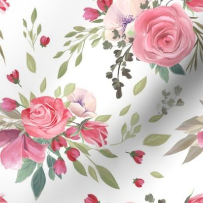 Pink & Red Romantic Roses Florals