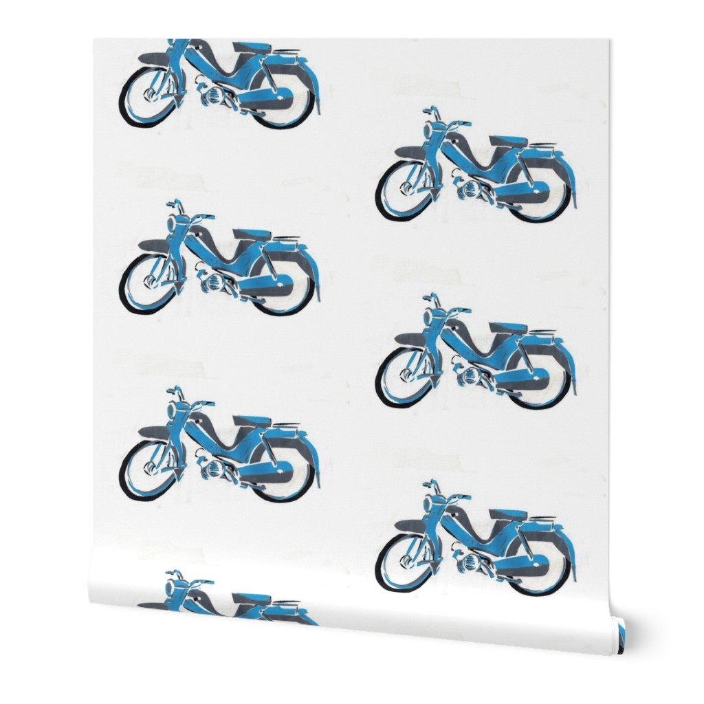 handprinted_retro_moped_scooter_bike_blue
