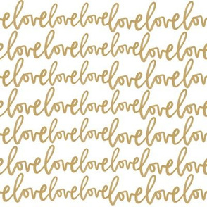love love love valentine's day cursive script handlettered  gold