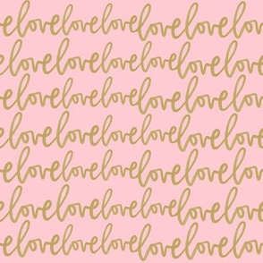 love love love valentine's day cursive script handlettered pink gold 