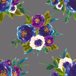 Purple Forest Florals // Fedora Gray