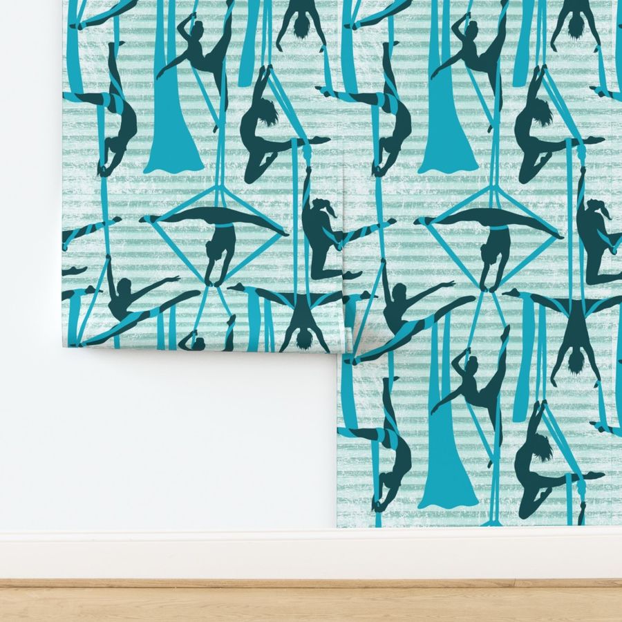 Aerialists of Spoonflower Teal