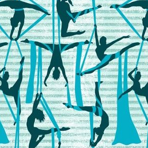 Aerialists of Spoonflower Teal