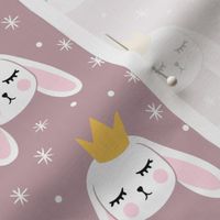 Bunny Princess - mauve - easter spring rabbit bunnies LAD19
