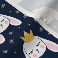Bunny Princess - navy - easter spring rabbit bunnies LAD19