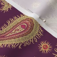 Yellow Paisley on Magenta