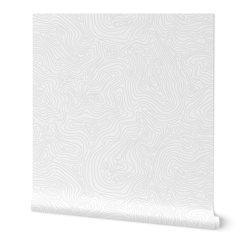 Fingerprint of the Land - Medium Gray and White - © Autumn Musick 2020 Fabric by autumn_musick
