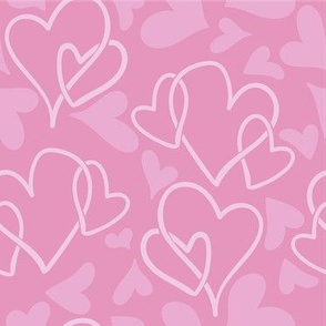 Valentines Day Cute  Light Pink Hearts on Pink Background - Valentines Day - Valentines Day Fabric