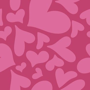 Valentines Day Cute Cartoon Light Pink Hearts on Pink Background - Valentines Day - Valentines Day Fabric