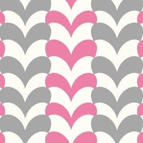 valentines day hearts grey pink white chevron cute - Valentines Day - Valentines Day Fabric