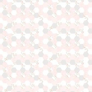pink rosette hexagon wholecloth // tiny