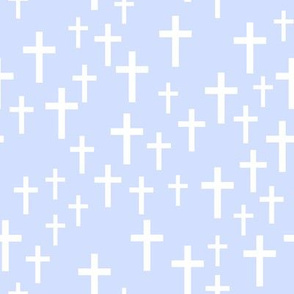 Crosses on light periwinkle - LAD19