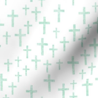 Crosses in mint watercolor - LAD19