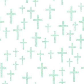 Crosses in mint watercolor - LAD19