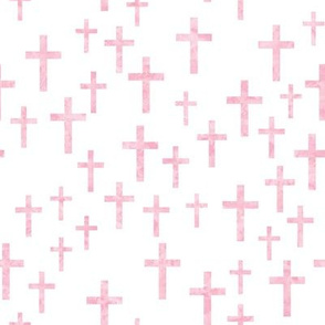 Crosses in pink watercolor - LAD19