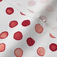 watercolor polka dots - cranberry red