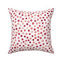 watercolor polka dots - cranberry red