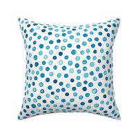 watercolor polka dots - bright blue