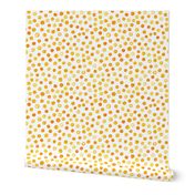 watercolor polka dots - solar orange